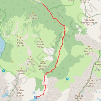 Trace GPS D'Orlu au Refuge d'en Beys, itinéraire, parcours