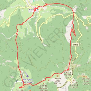 Trace GPS Cret de l'Oeillon, itinéraire, parcours