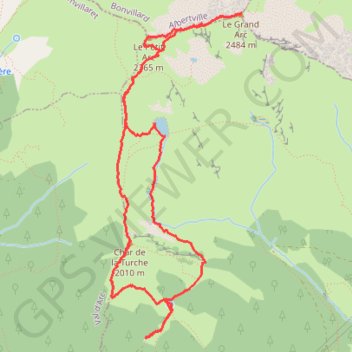 Trace GPS Grand Arc (Lauzière), itinéraire, parcours