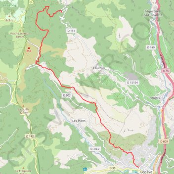 Trace GPS Lodève - Labeil, itinéraire, parcours