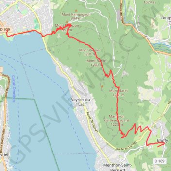 Trace GPS Tour du lac d'Annecy J1, itinéraire, parcours