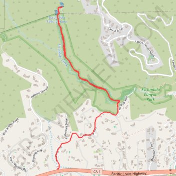 Trace GPS Escondido Falls, itinéraire, parcours