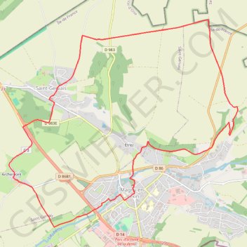 Trace GPS Vagny, Saint Gervais, Blamecourt, itinéraire, parcours