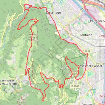 Trace GPS Les Vouillants - Fontaine, itinéraire, parcours