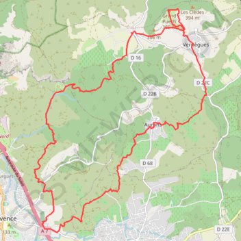Trace GPS Aux portes de Salon de Provence, itinéraire, parcours