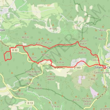 Trace GPS Du village au Grand Pouvet - SILLANS LA CASCADE - 83, itinéraire, parcours