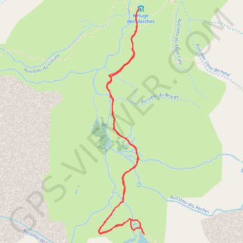 Trace GPS Tour du Mont Thabor, j7b, du refuge des Marches au lac des Bataillères, itinéraire, parcours