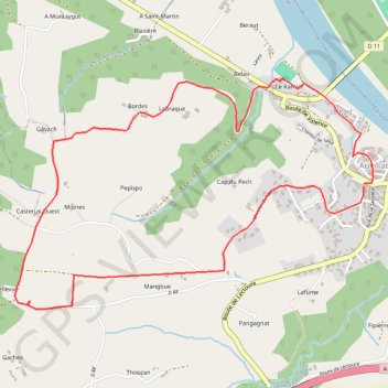Trace GPS Circuit du Moulin - Auvillar-les-Peyrères, itinéraire, parcours