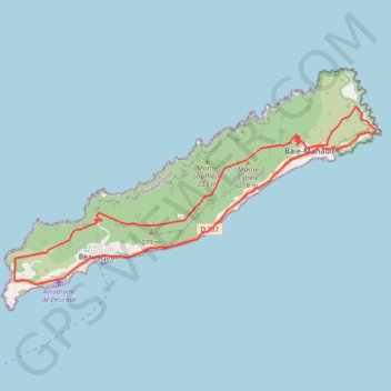Trace GPS L'île de La Désirade, itinéraire, parcours