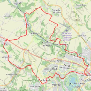 Trace GPS Cergy-Les Closeaux, itinéraire, parcours
