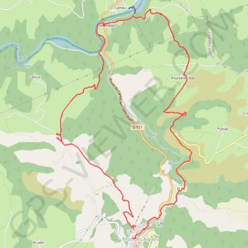 Trace GPS La croix de Prunières - Chaudes-Aigues, itinéraire, parcours