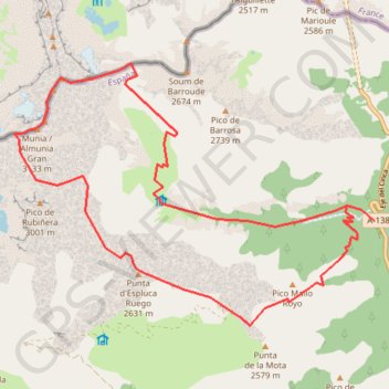 Trace GPS Pic de Troumouse - pic de la Munia par Barrosa, itinéraire, parcours