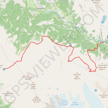 Trace GPS Cabane de Mille - Fionnay, itinéraire, parcours