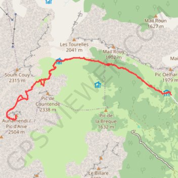 Trace GPS Cirque de Lescun - Pic d'Anie, itinéraire, parcours