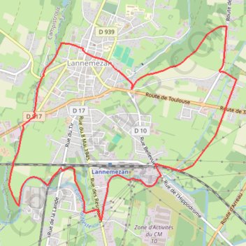 Trace GPS Circuit de Lannemezan (Sud), itinéraire, parcours