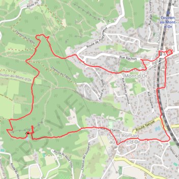 Trace GPS Couzon-au-Mont-d'Or, itinéraire, parcours