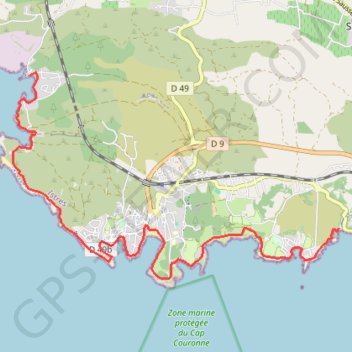 Trace GPS Sentier du littoral - Martigues, itinéraire, parcours