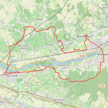 Trace GPS Autour de la Loire par le Château de Valmer, itinéraire, parcours