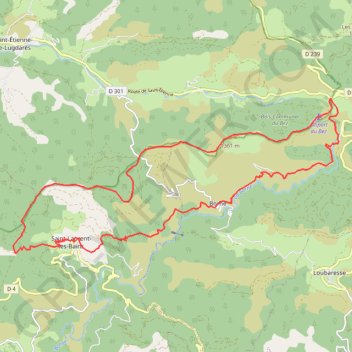 Trace GPS Saint Laurent - Le Bez, itinéraire, parcours