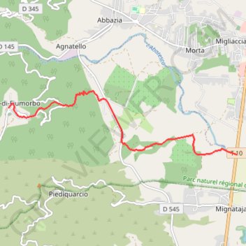 Trace GPS Mare a Mare Centre - de Ghisonaccia à Serra di Fiumorbu, itinéraire, parcours