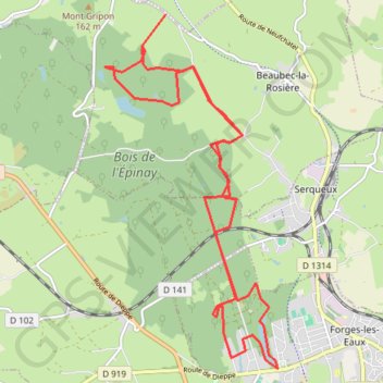 Trace GPS Foret de l'épinay, itinéraire, parcours