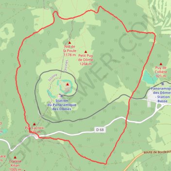 Trace GPS Tour du puy de dôme, itinéraire, parcours