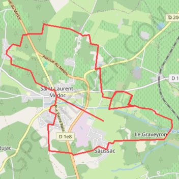 Trace GPS Saint Laurent Médoc, itinéraire, parcours
