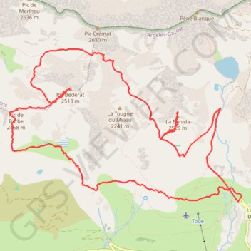Trace GPS Pic de Barbe, Bédéra & La Bonida en circuit depuis lacet de Toue, itinéraire, parcours