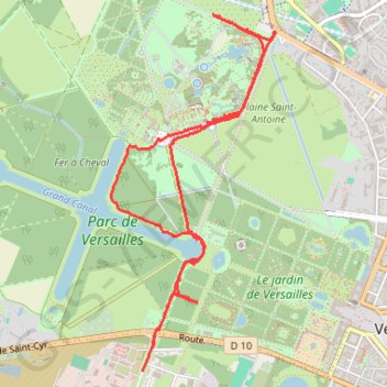 Trace GPS Château de Versailles (78 - Yvelines), itinéraire, parcours