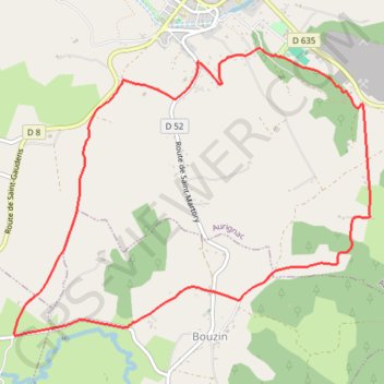 Trace GPS Aurignac - Bouzin, itinéraire, parcours