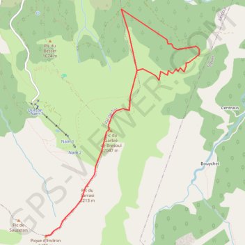 Trace GPS Pique d'Endron depuis le Col de Grail, itinéraire, parcours