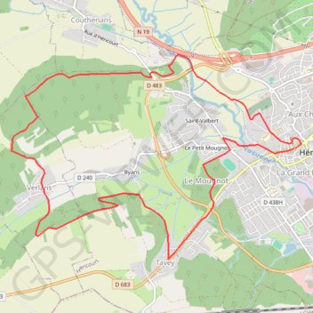 Trace GPS La Pierre Plate - Héricourt, itinéraire, parcours