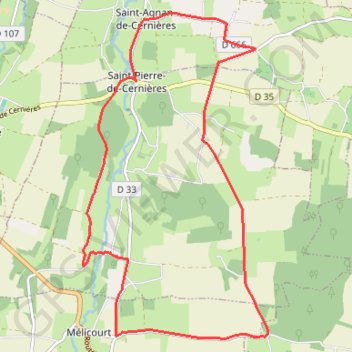 Trace GPS Boucle des Cernières - Saint-Agnan de Cernières, itinéraire, parcours