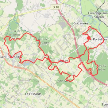 Trace GPS Saint Porchaire 42km, itinéraire, parcours