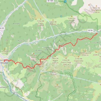 Trace GPS Rando la palu - Vallon de la Madone, itinéraire, parcours