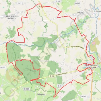 Trace GPS Balade dans le canton de Barbey d'Aurevilly - Saint-Sauveur-le-Vicomte, itinéraire, parcours