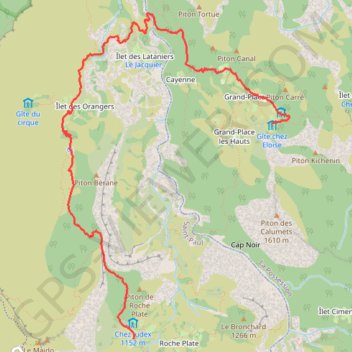Trace GPS Grand plave à Roche plate Cirque de Mafate, itinéraire, parcours