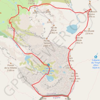 Trace GPS Rabassère, Turguilla, Laquet, dent de Mède, Mont Rouge depuis Gérac, itinéraire, parcours