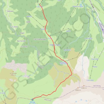 Trace GPS De Rochebrune au refuge de la croix de pierre, itinéraire, parcours
