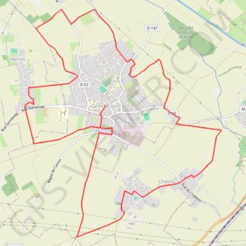 Trace GPS Circuit des 11 clochers (Gondecourt), itinéraire, parcours
