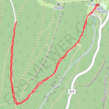 Trace GPS Balade à la Praille (Hauteville01), itinéraire, parcours