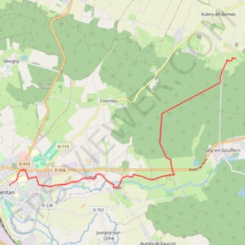 Trace GPS Chemin de Saint Michel (voie de Paris) etape 7, itinéraire, parcours