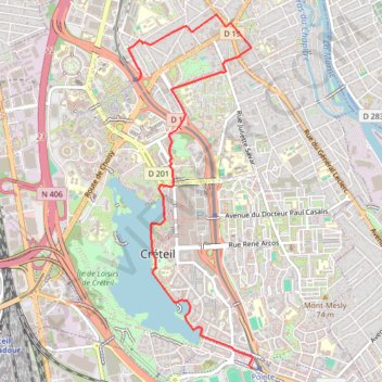 Trace GPS À la découverte de Créteil, itinéraire, parcours