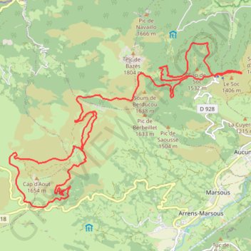 Trace GPS Col du soulor pyrénée, itinéraire, parcours