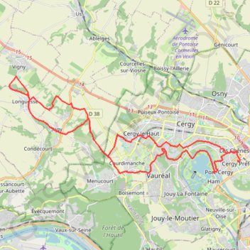 Trace GPS Cergy - Vigny, itinéraire, parcours