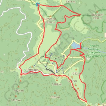 Trace GPS Lac de la Lauch, Markstein, itinéraire, parcours