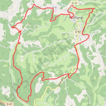 Trace GPS Boucle Rouffignac Saint Cernin, itinéraire, parcours