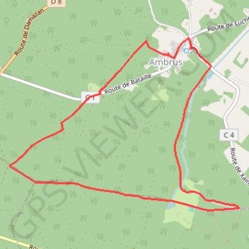 Trace GPS Ambrus, la balade forestière de Pelane - Pays de la vallée du Lot, itinéraire, parcours