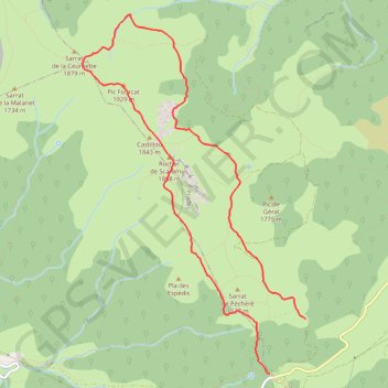 Trace GPS Pic Fourcat en circuit depuis le col de Marmare, itinéraire, parcours