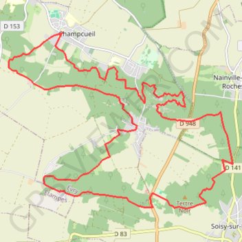 Trace GPS Champcueil - la Padole, itinéraire, parcours